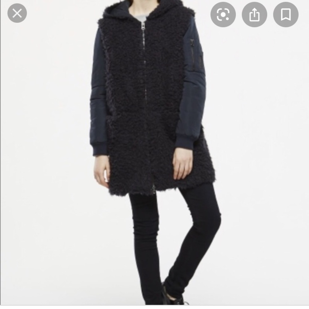 Eleven Paris teddy bear bomber longline jacket